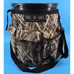 Vtg Pac-A-Lot‎ Bucket Buddy Hunting Storage Fishing Seat Pouches Insulated